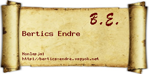 Bertics Endre névjegykártya